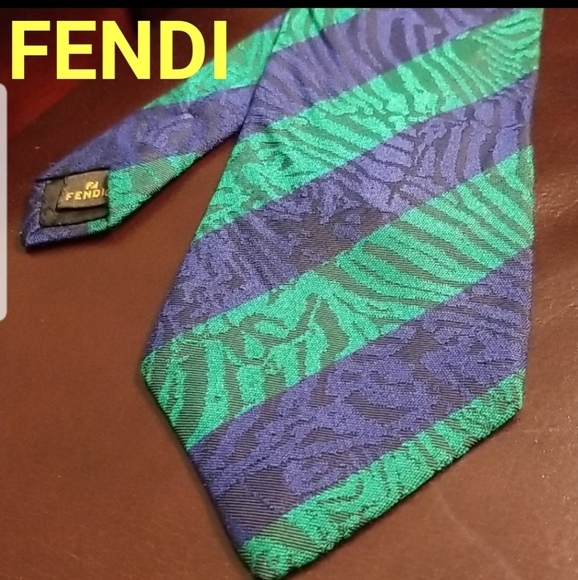Fendi Other - FENDI SILK JACQUARD VINTAGE TIE